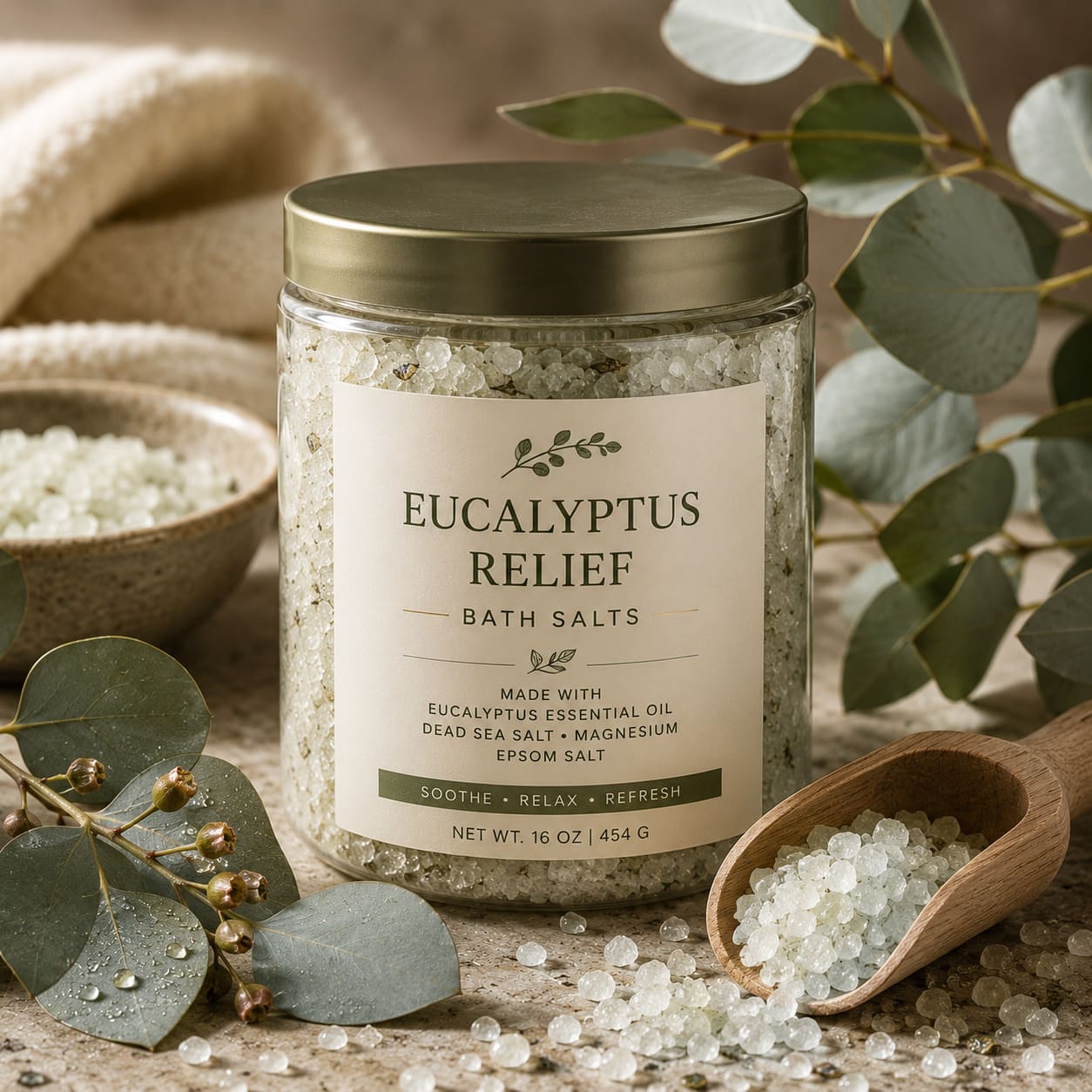 eucalyptus relief bath salts eucalyptus relief bath salts