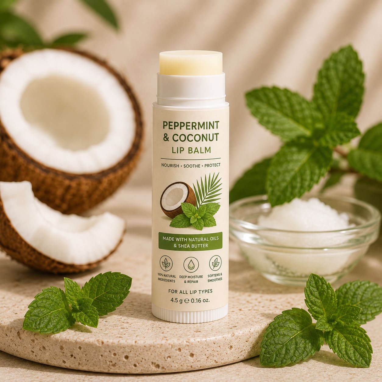 peppermint coconut lip balm peppermint coconut lip balm